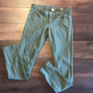 Navy Green Skinny Pants